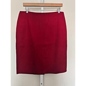 Talbots Women's Straight Pencil Skirt Size 10 Petite Red Wool Blend 10P